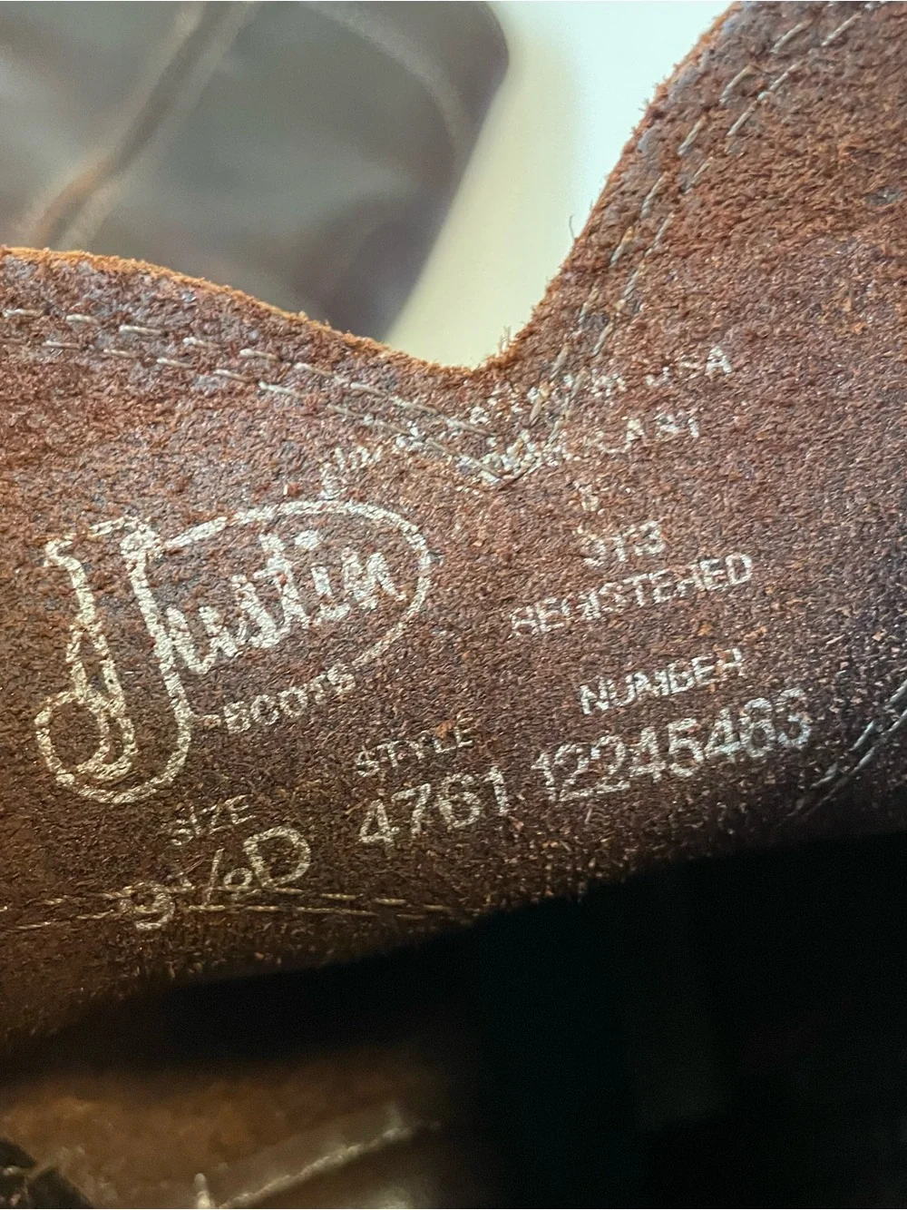 Justin Boots Dark Brown Leather Pull-On Work Boots style 4761